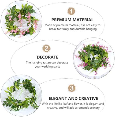 2pcs Artificial Wisteria Flower Wreath Front Door Decor