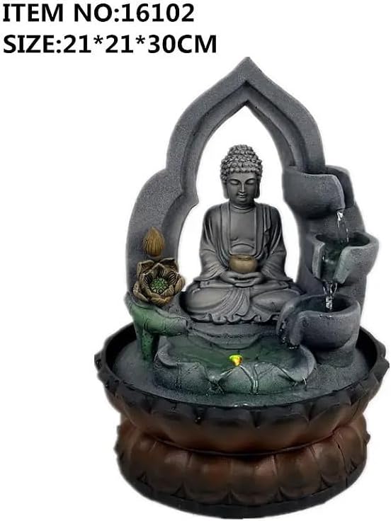 Zen Buddha Tabletop Fountain with LED Light