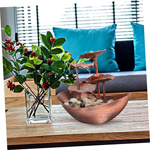 Luxshiny Waterfall Decor Tabletop Fountain with LED Light
