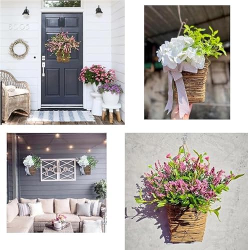 Cream Hydrangea Wreath Door Decor Basket