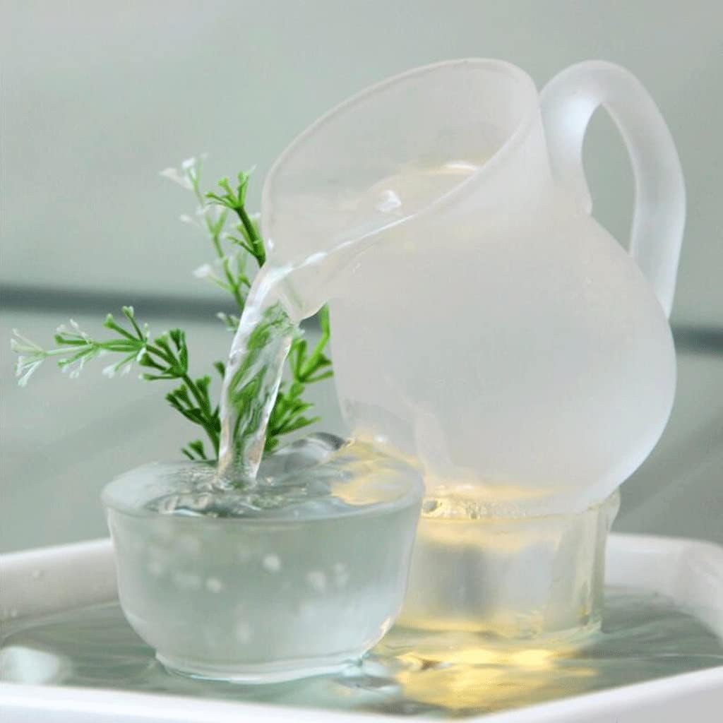 White Tabletop Fountain with Teapot Teacup Design