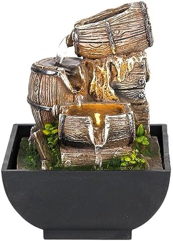 3-Tier Resin Tabletop Fountain with LED Light