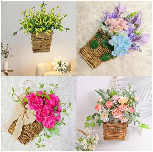 Cream Hydrangea Door Hanger Basket Wreath