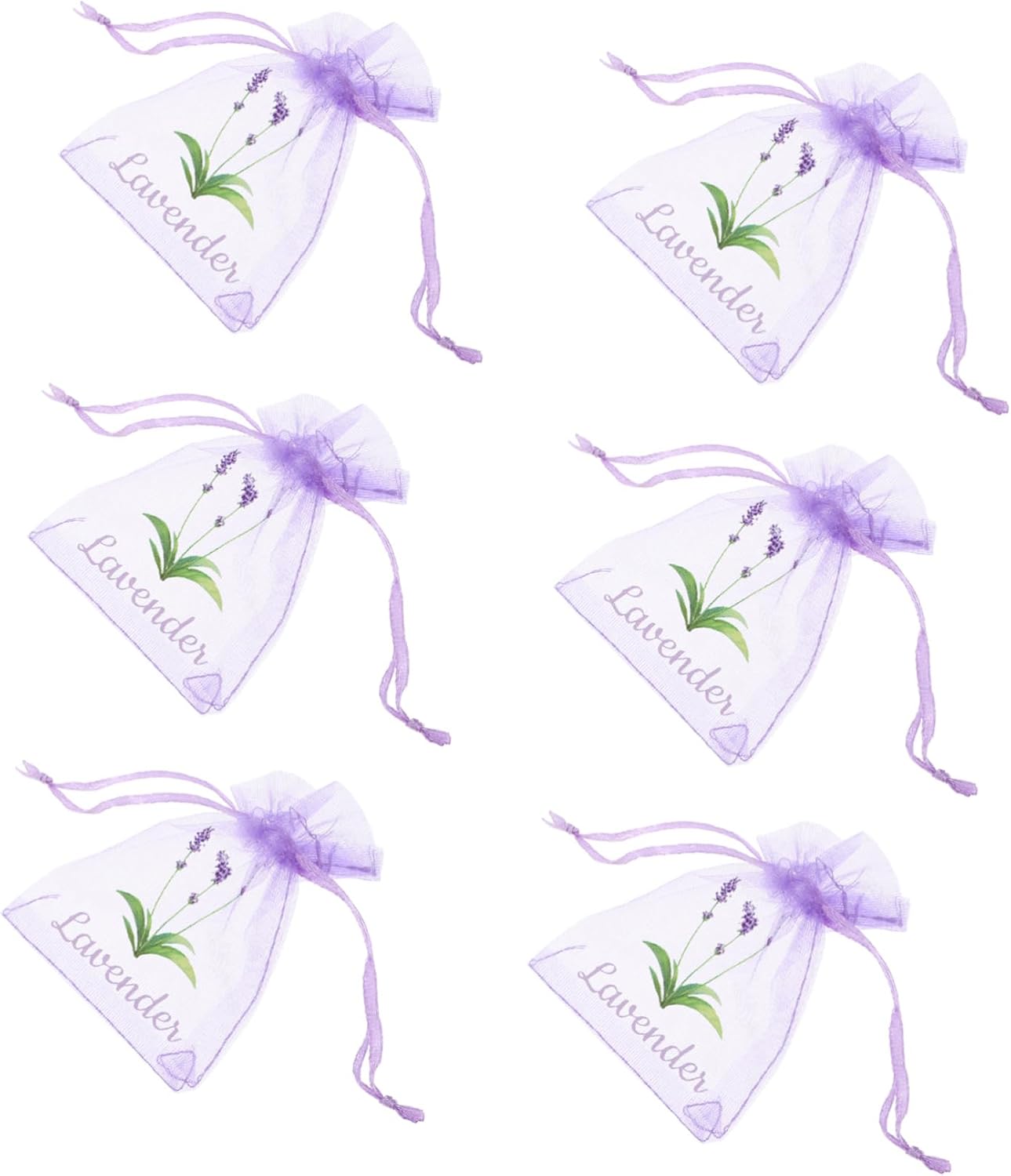 VICASKY 20Pcs Lavender Sachet Bags Breathable Mesh Drawstring Pouches for Organizing Herbs Clothes and Household Items