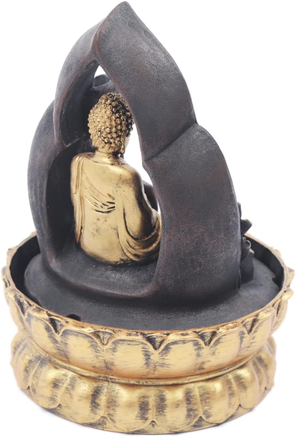 11 Inch Gold Buddha Tabletop Fountain with LED Light
