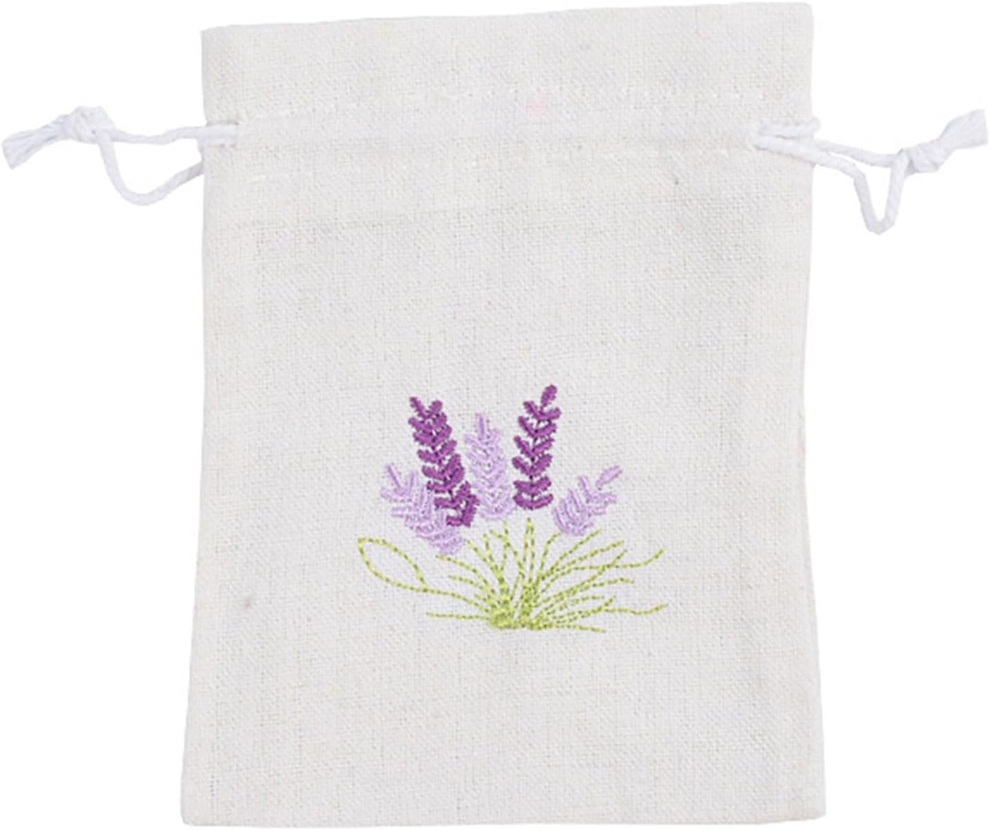 Set of 10 Cotton Linen Lavender Scented Bags for Jewelry Storage