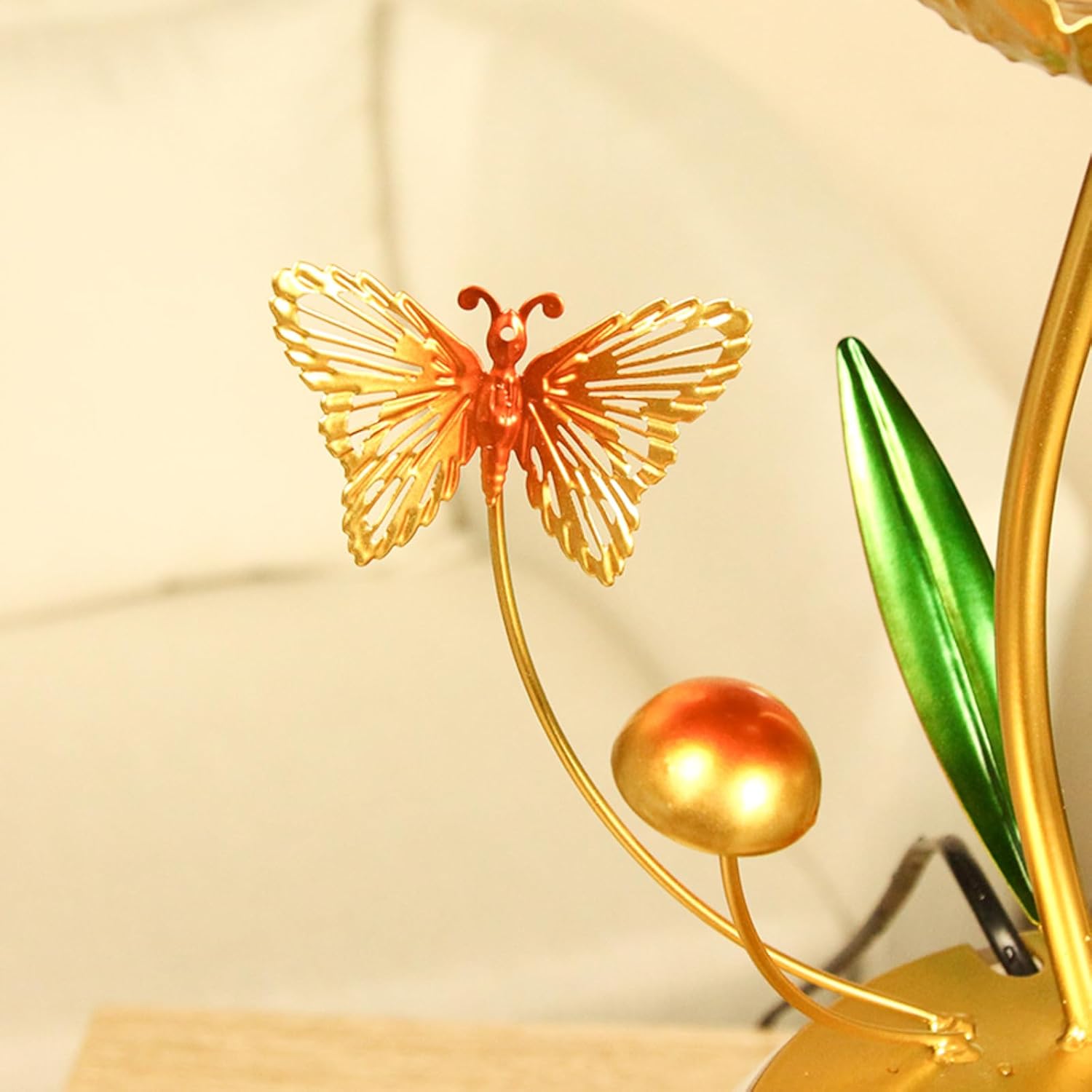 Modern Lotus Leaf Tabletop Fountain with LED Light and Butterfly Design