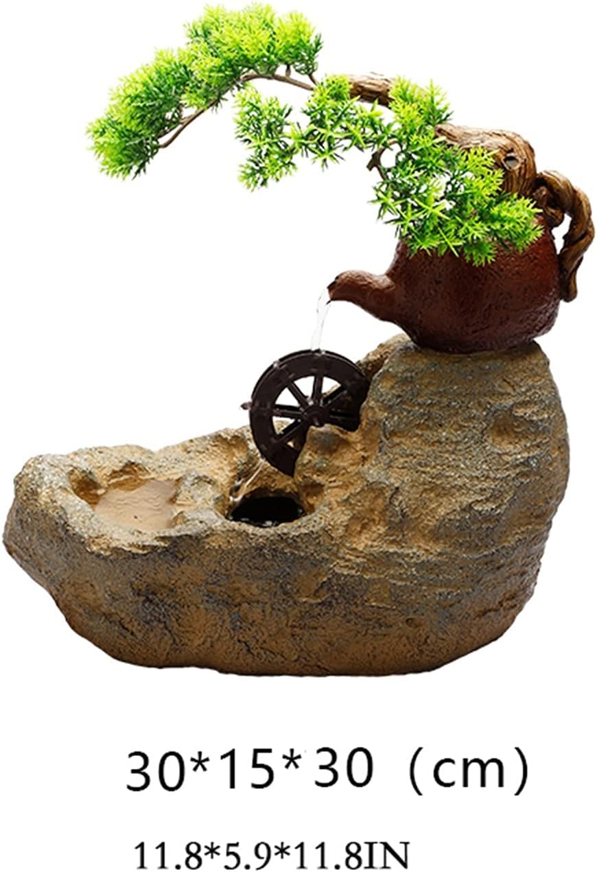 SUNESA Tabletop Fountain Bonsai Indoor Desk Waterfall Zen Meditation Decor