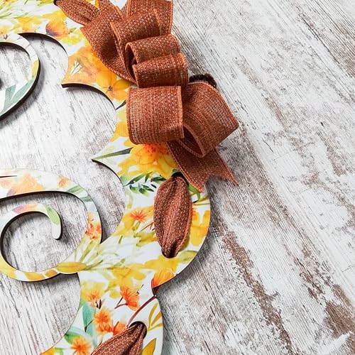 Initial Autumn Door Hanger Fall Wreath Monogrammed