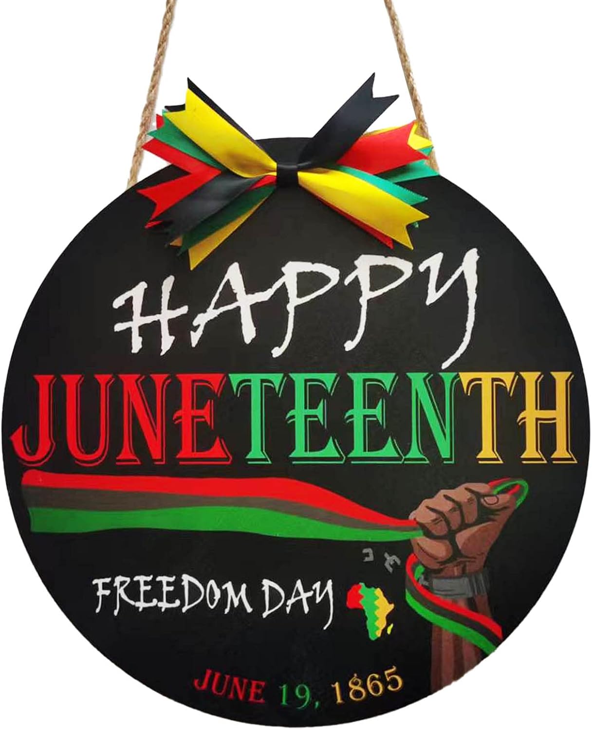 Happy Juneteenth Sign Wreath Front Decor