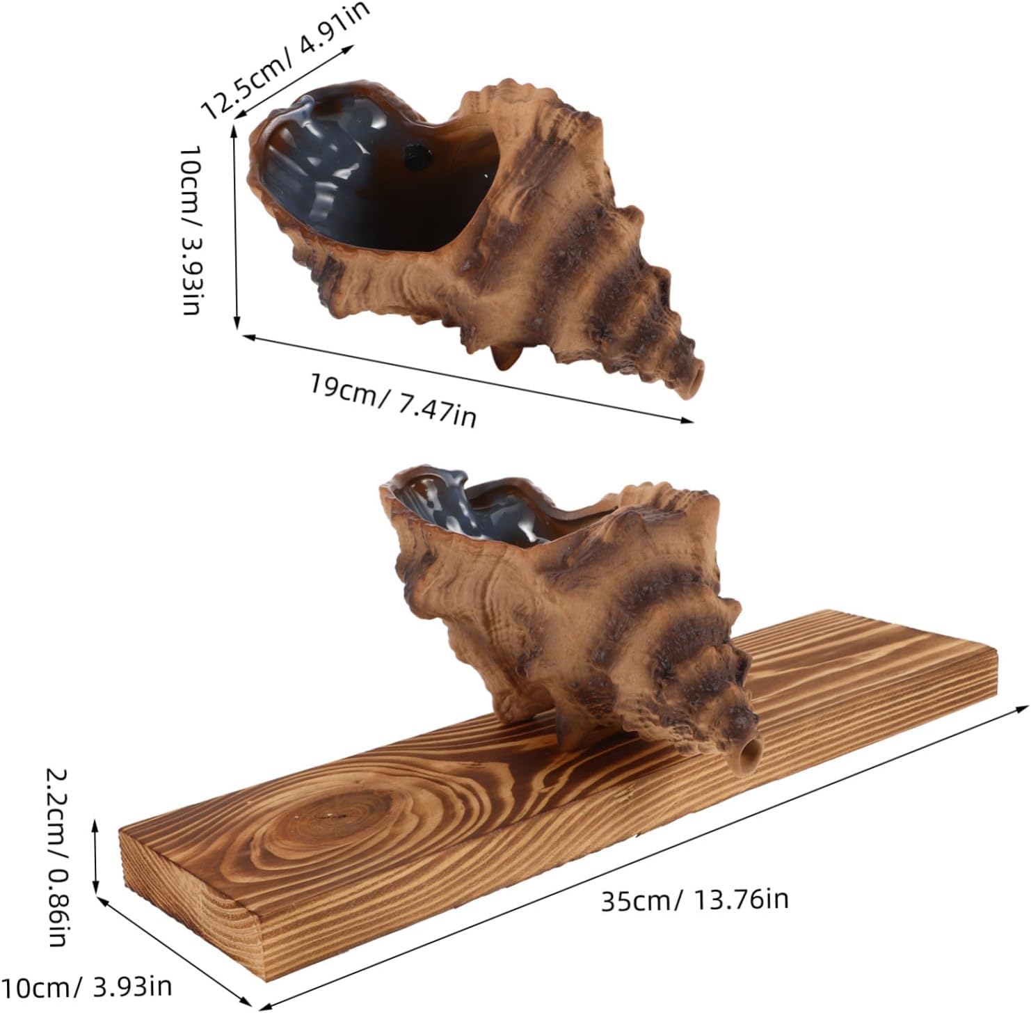 LIFKICH Decorative Tabletop Fountain with Heavy Duty Pump Sea Conch Style Water Feature for Garden and Home