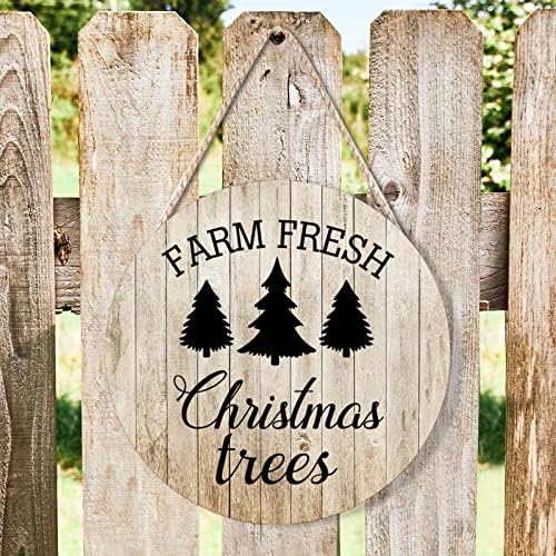Farmhouse Door Hanger 12x12in Wood Wreath Sign Funny Holiday Decor
