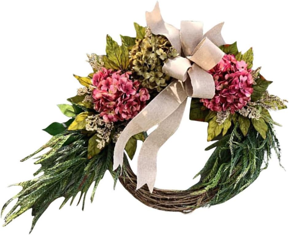 Simulated Hydrangea Wreath Front Door Decor