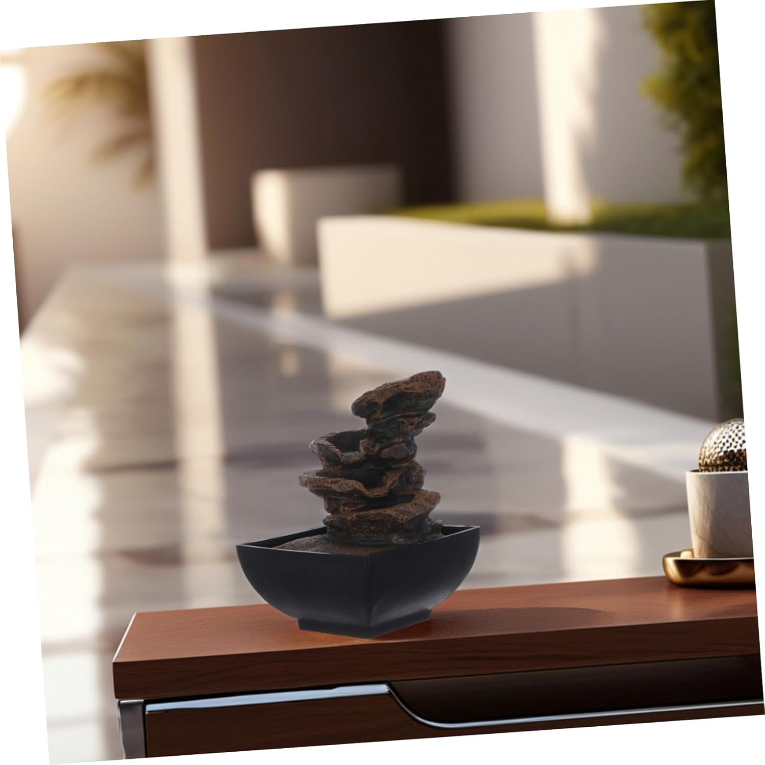 VICASKY 110V Tabletop Fountain with Light and Sound
