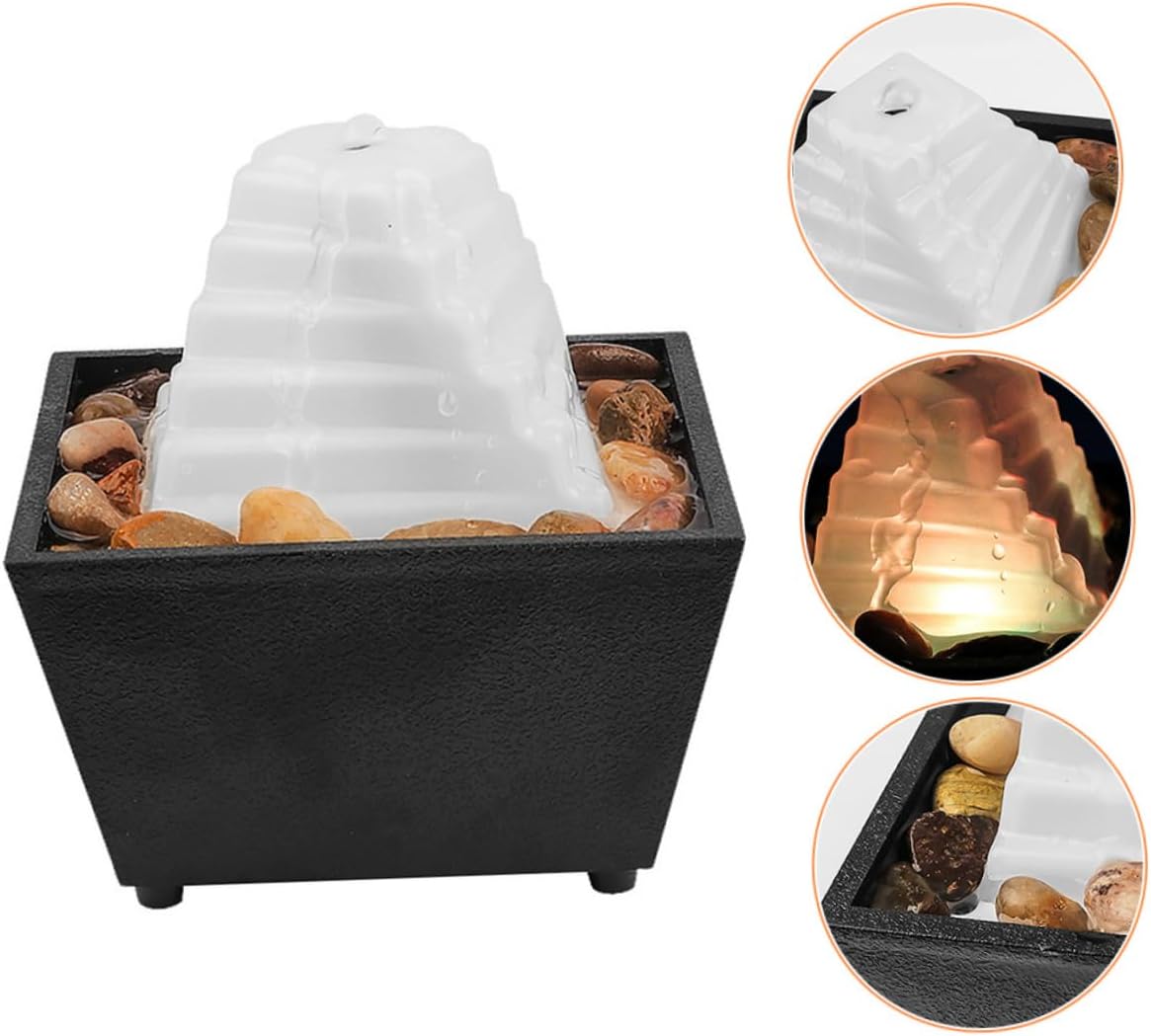 1set Relaxing Desk LED Lighted Fountain for Zen Room Decor