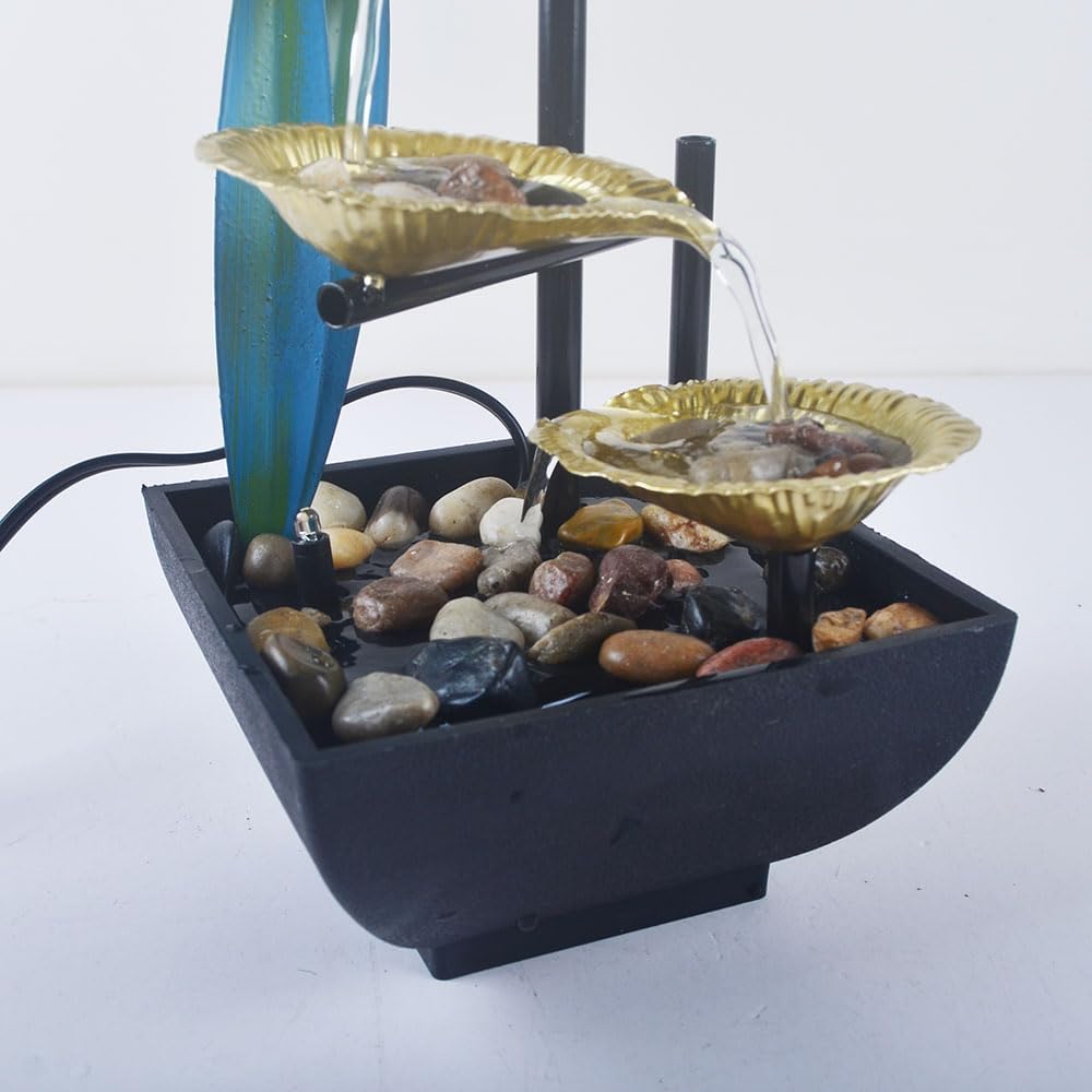 YOUUGIOR Tabletop Water Fountain with LED Light and Soothing Sound