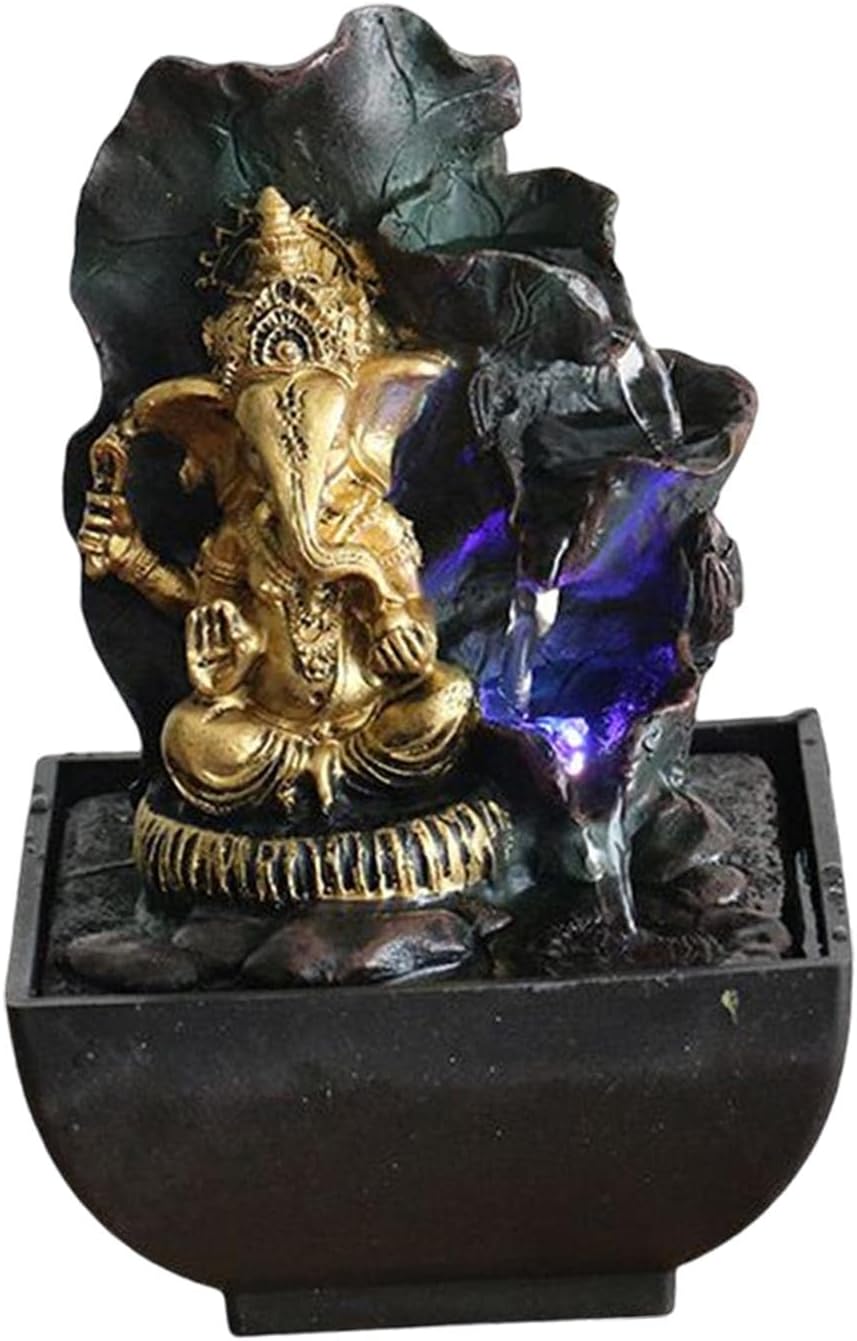 Ganesha Statue Tabletop Fountain Buddha Figurine 13cmx13cmx19cm