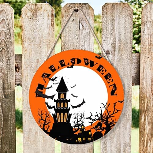 Halloween Door Hanger Wood Sign 12x12in