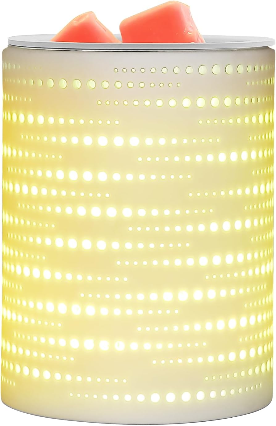 Wax Melt Warmer Ceramic Oil Burner with Timer and LED Color Changing
