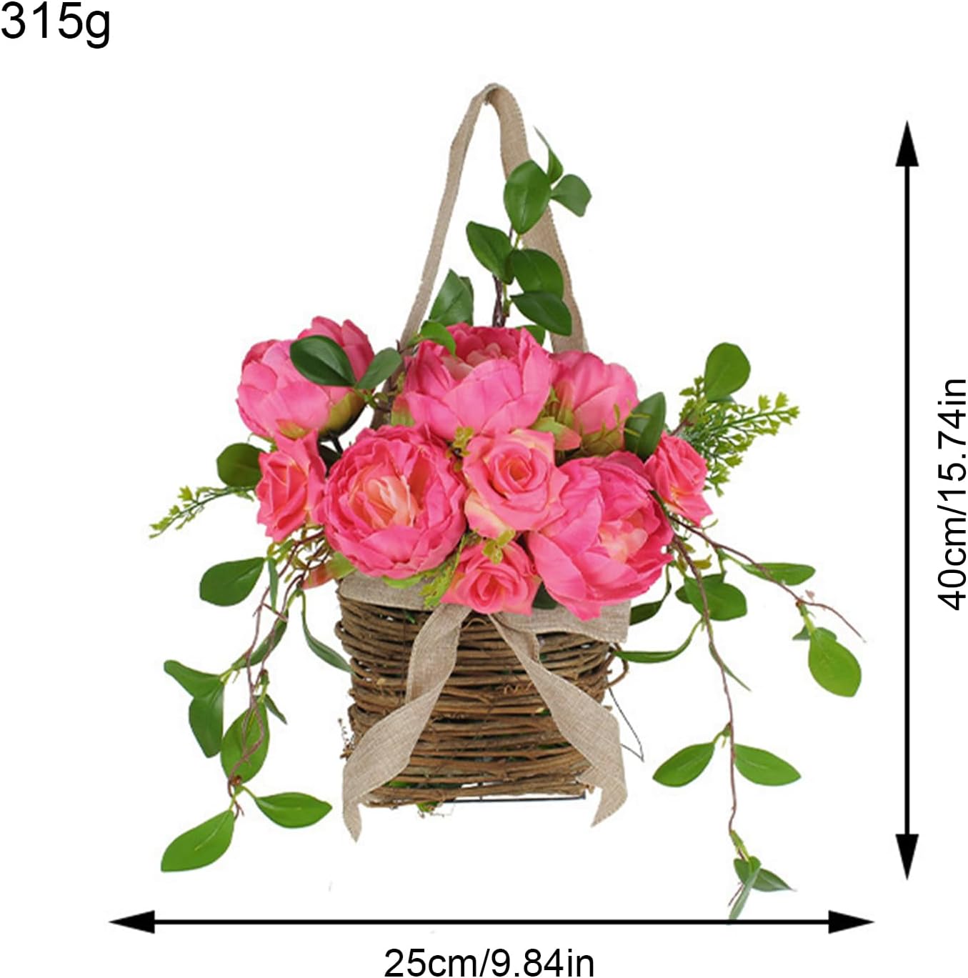 Realistic Rose Flower Door Wreath Spring Decor