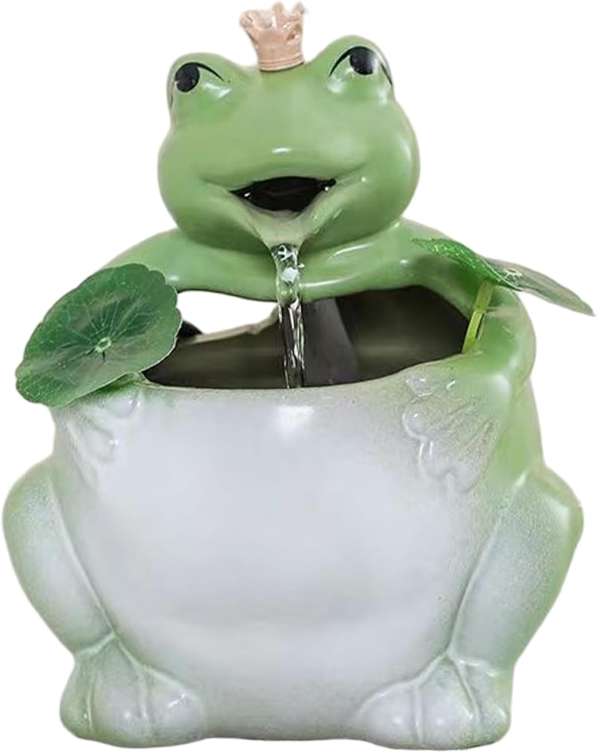 Cute Frog Tabletop Waterfall Fountain with USB Pump