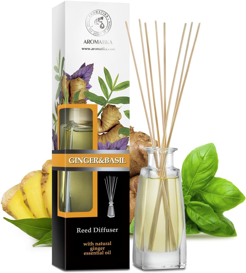 AROMATIKA Reed Diffuser Ginger Basil 34 Fl Oz