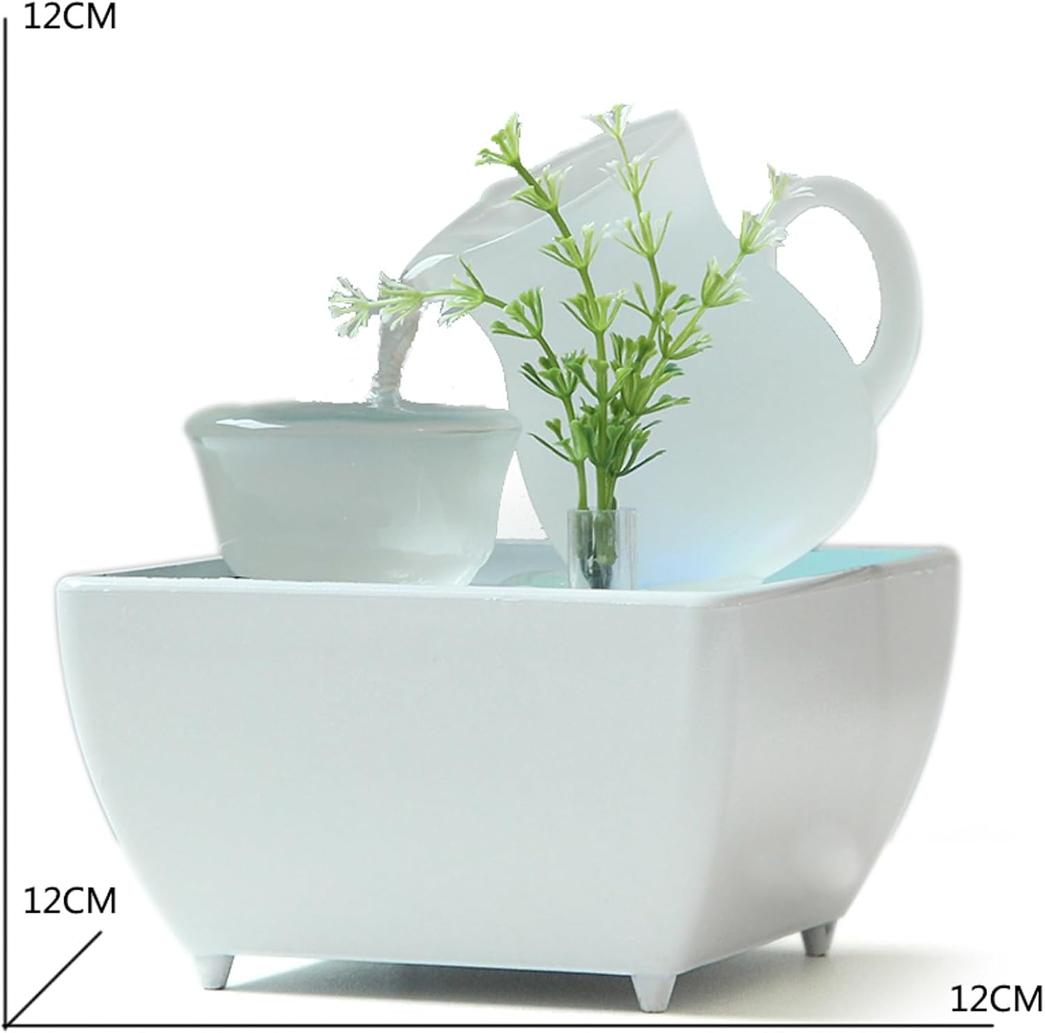 Circular Tabletop Fountain with Ceramic Base
