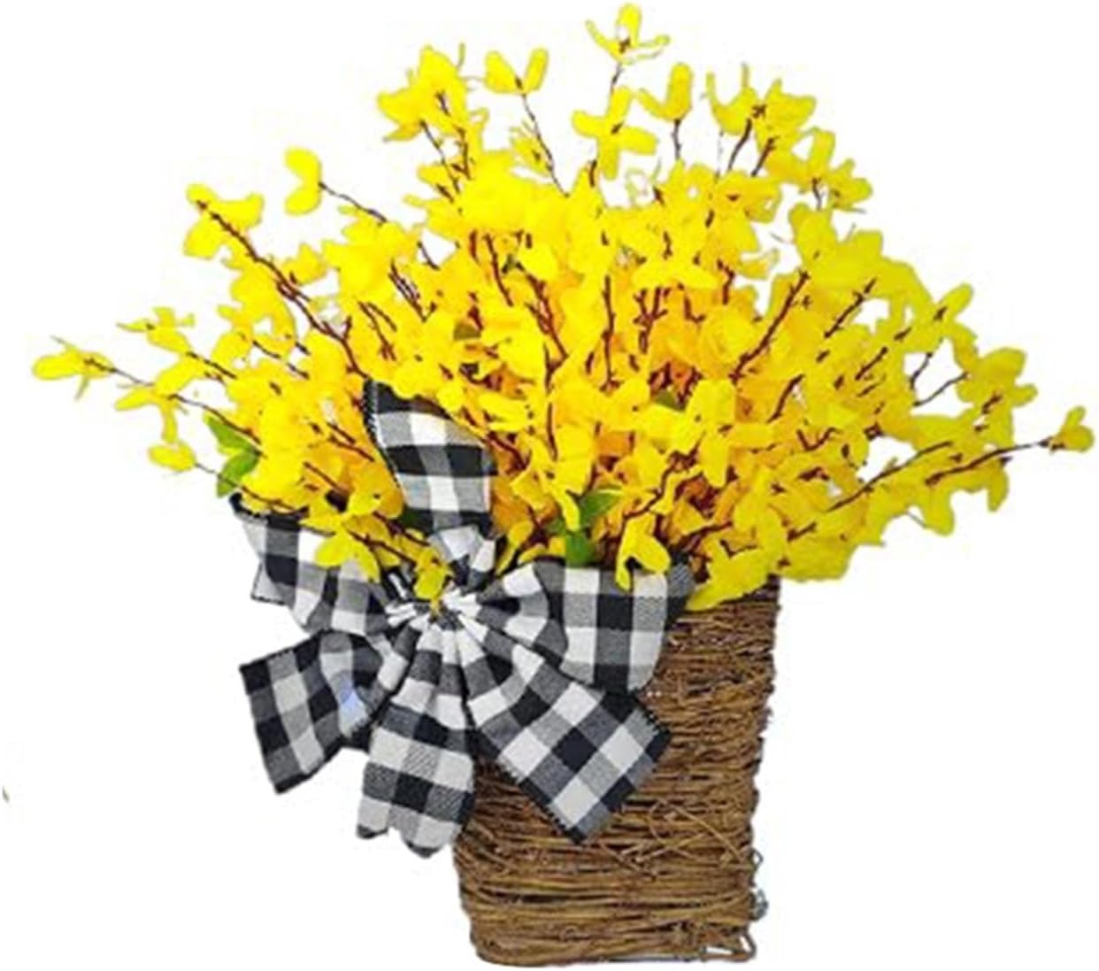 Wildflowers Cream Hydrangea Door Hanging Basket Wreath 17x14 Inch