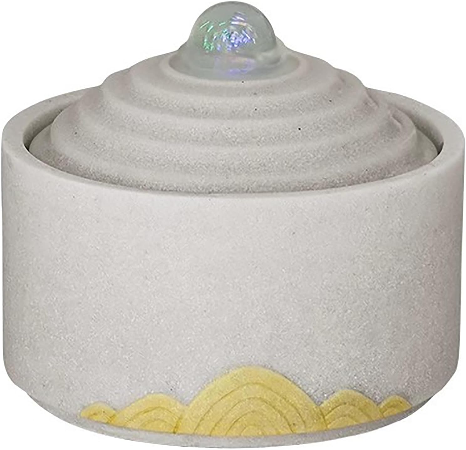 White Sandstone Tabletop Fountain for Home Office Decor