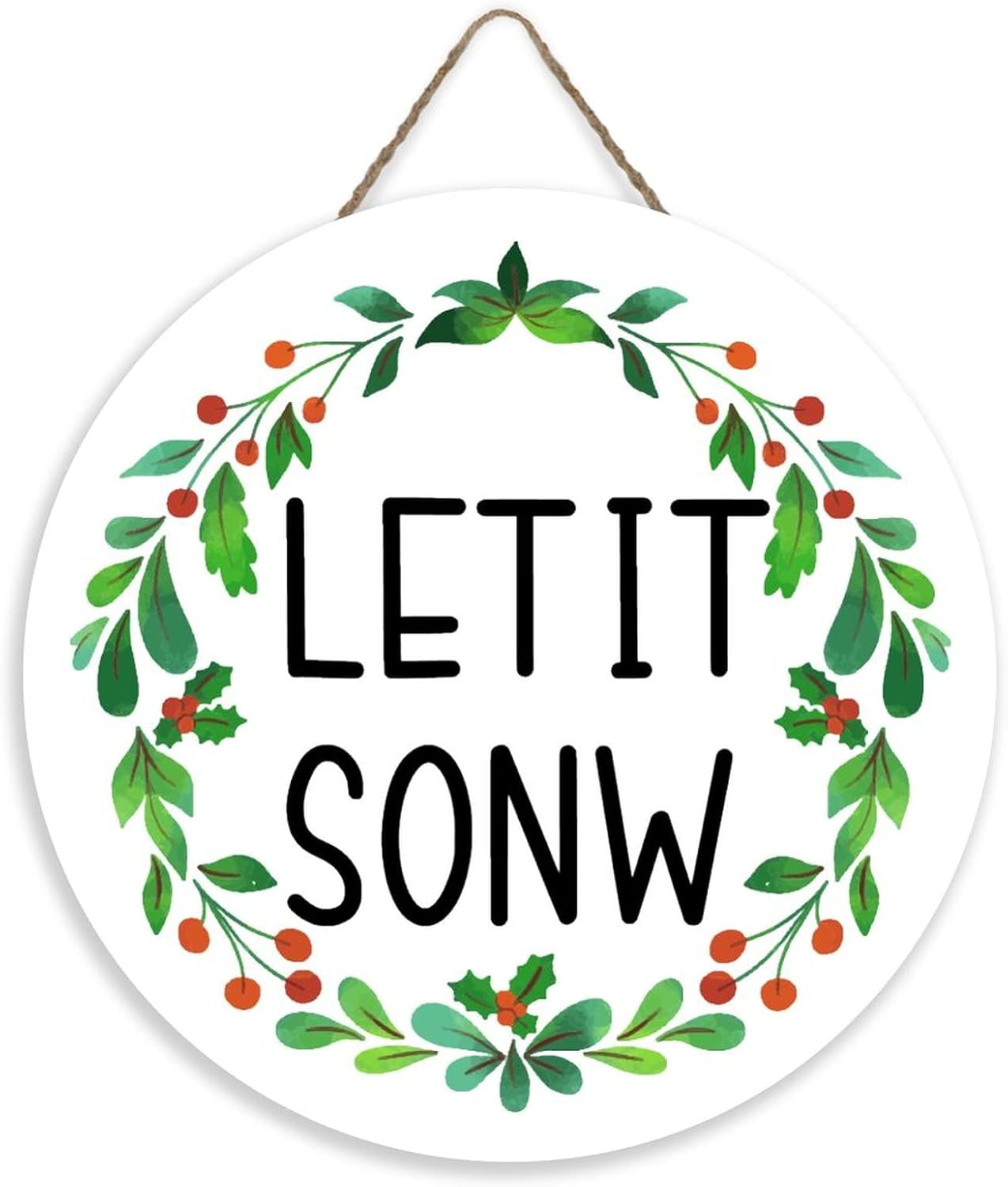 Mutilovely Let It Snow Wooden Welcome Sign 12-Inch