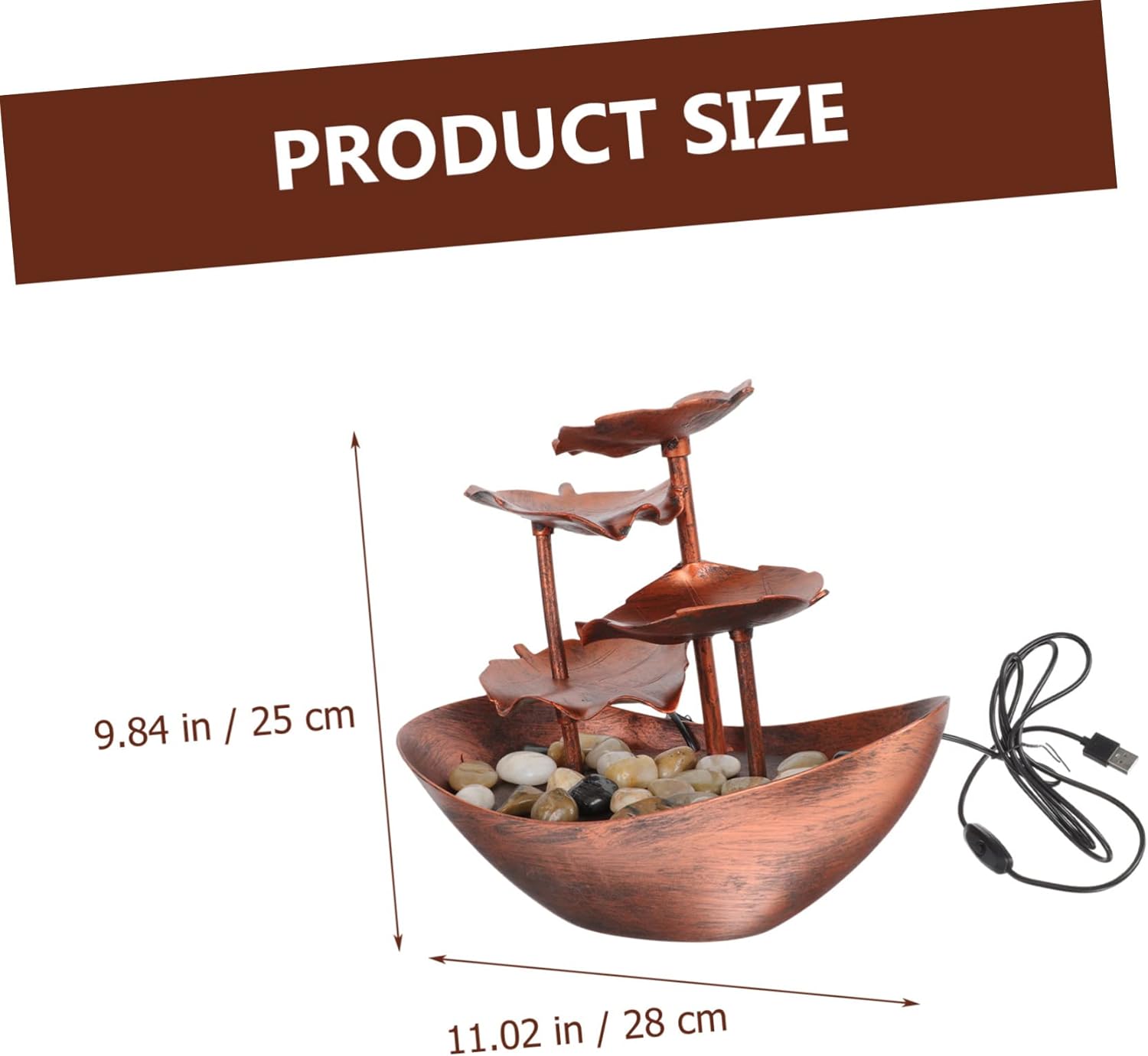 Waterfall Fountain Pump Light for Desktop Decor