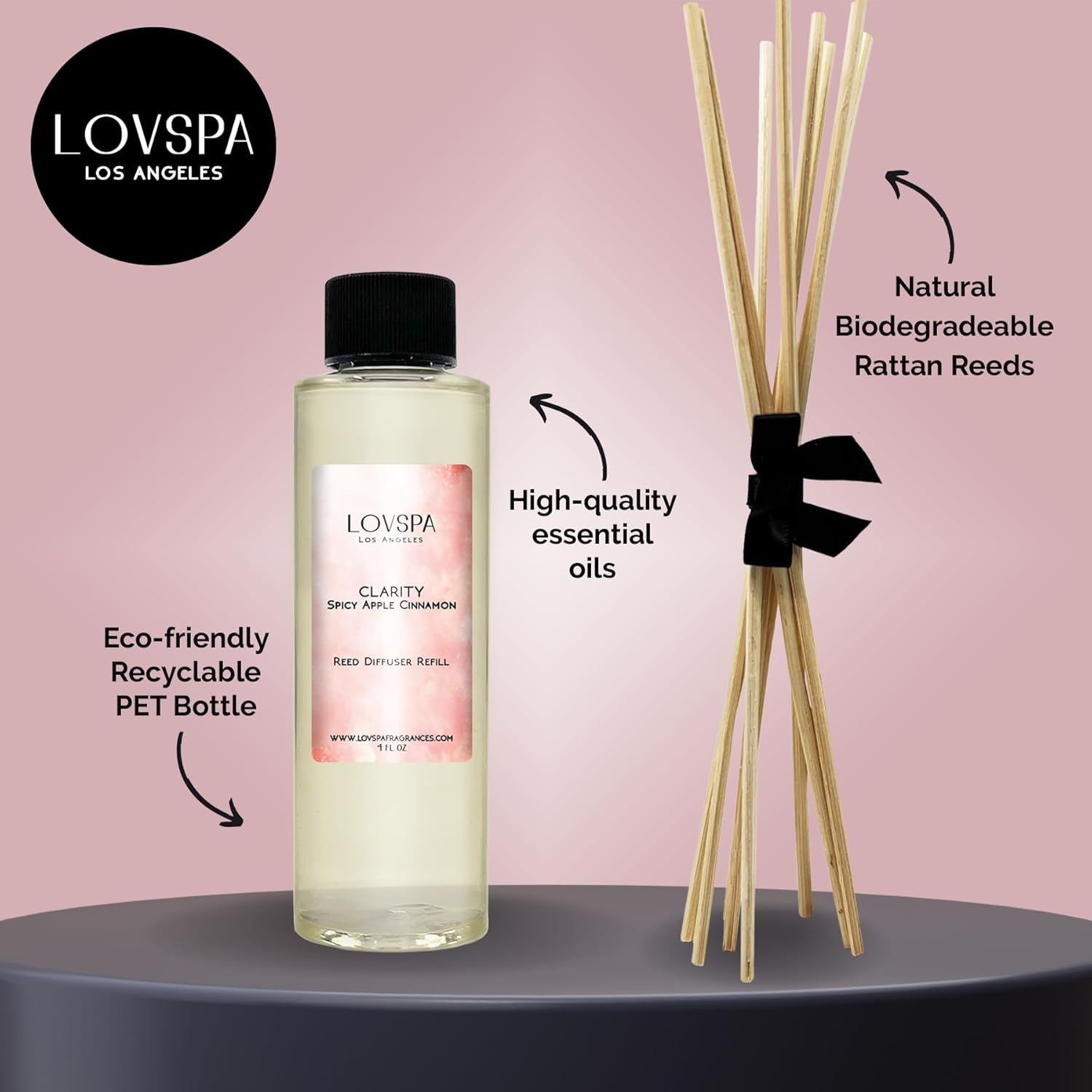 LOVSPA Clarity Spicy Apple Cinnamon Reed Diffuser Oil Refill 4 oz