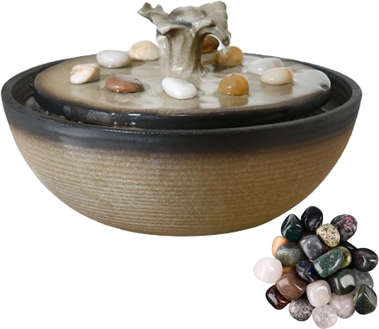 Indoor Tabletop Fountain with 4 Bonus Crystal Stones