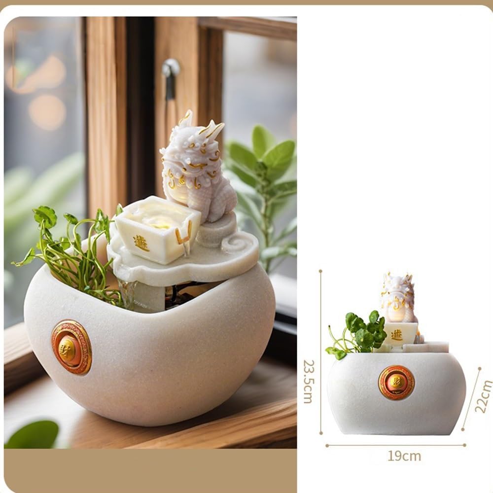 Tabletop Fountain with Lucky Beast Prosperity Design