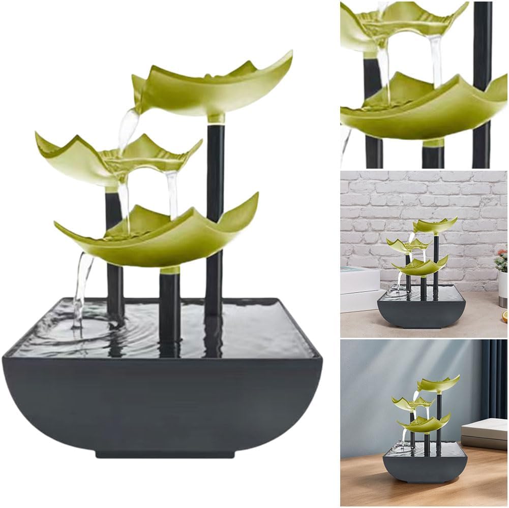 Tabletop Water Fountain with LED Light for Indoor Relaxation