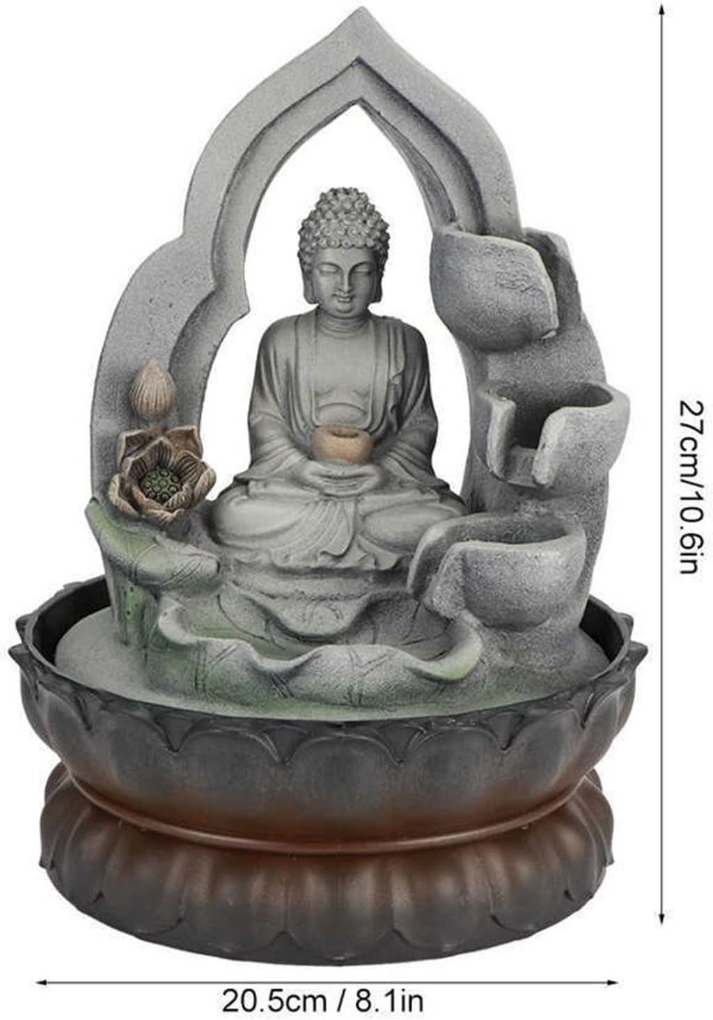 Indoor LED Resin Buddha Fountain for Home Office Decor