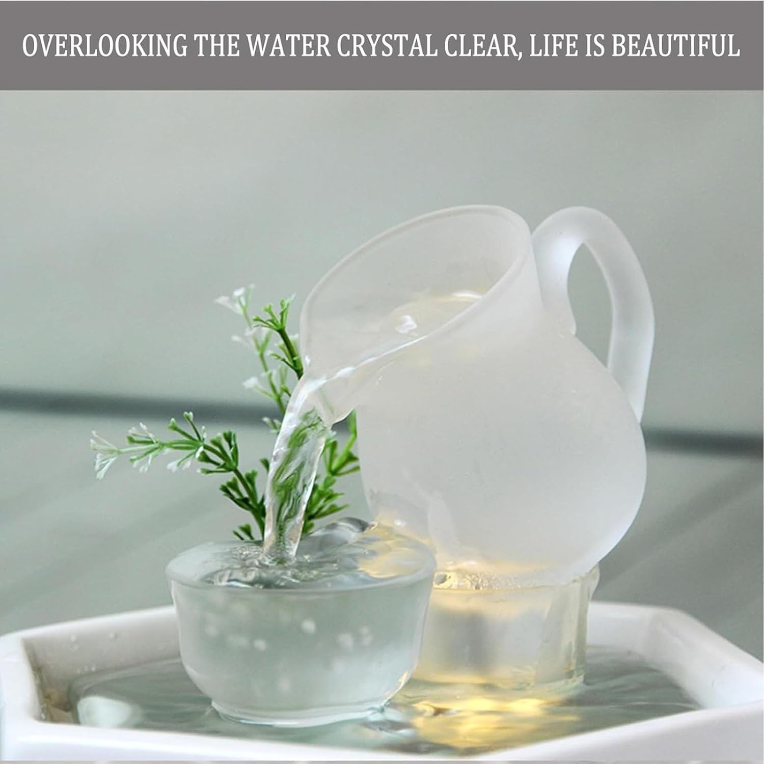 Creative Waterfall Fountain Indoor Decor 18x16x20CM Tabletop Fountain