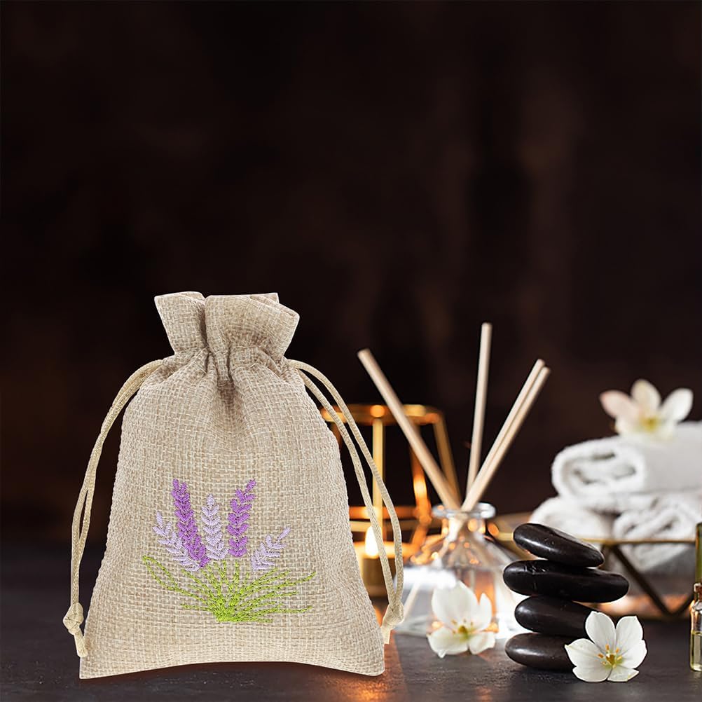 LOGOFUN 5pcs Dried Flower Storage Bag with Drawstring