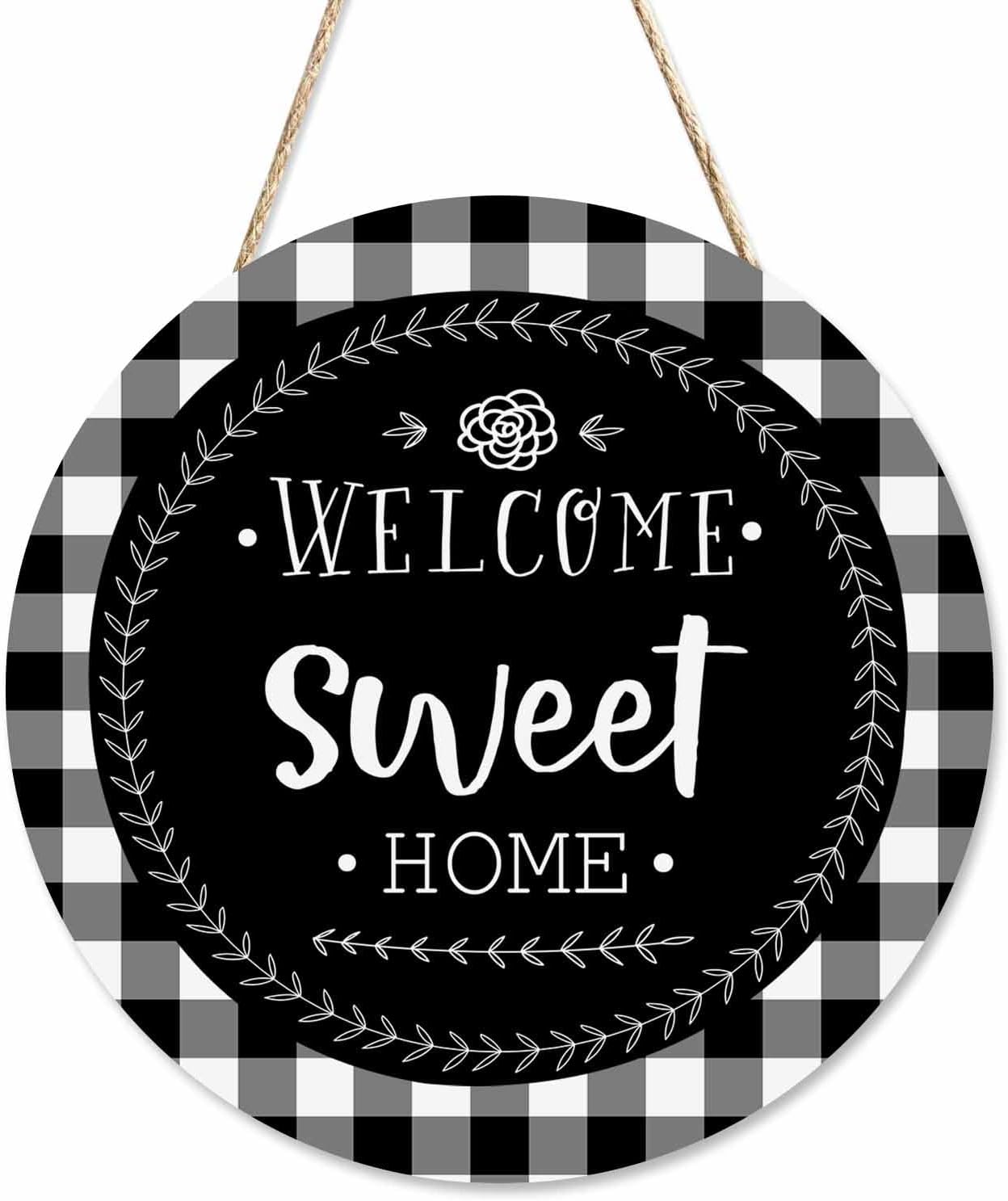 Welcome Wreath for Front Door Porch 12in Round Wall Decor
