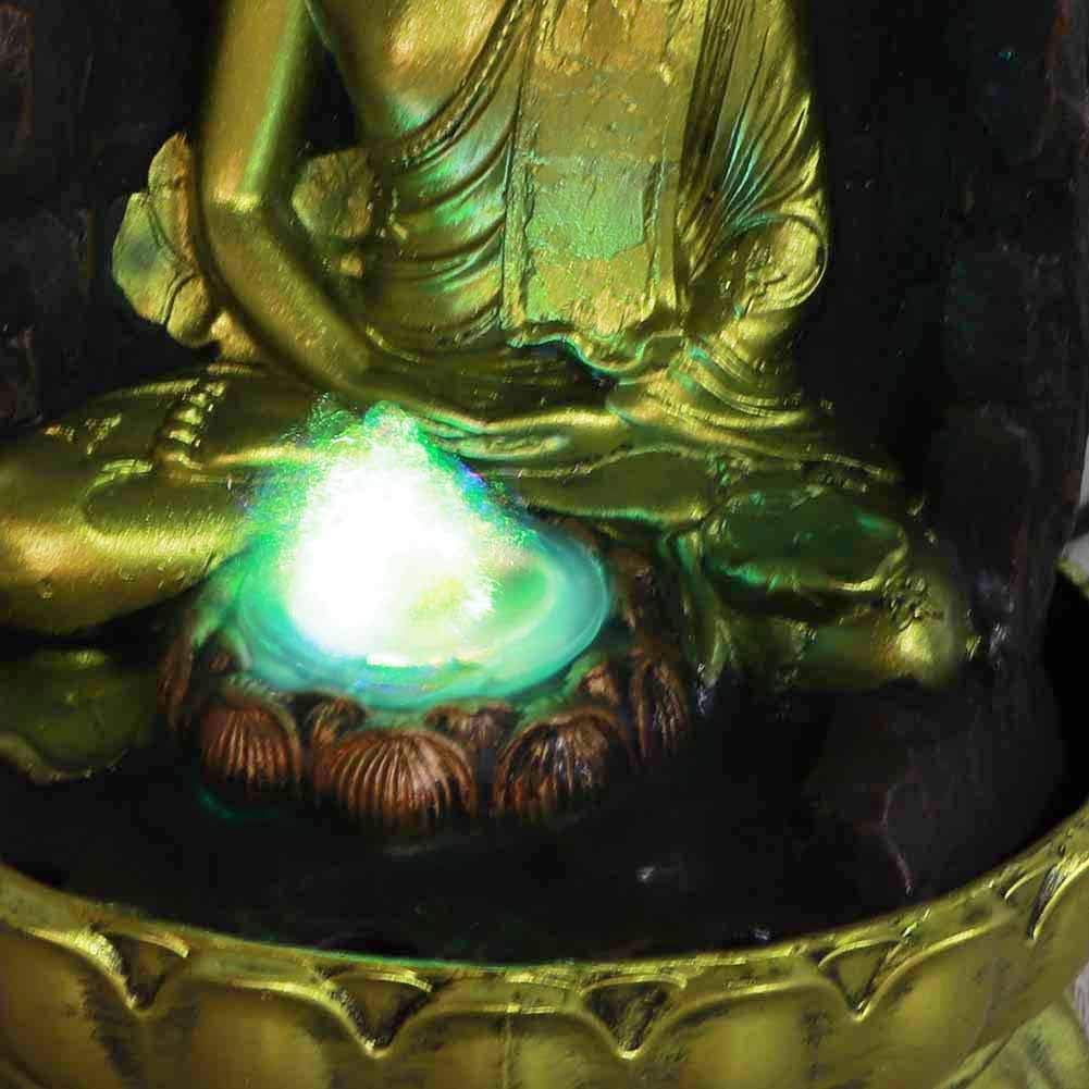 Luocute Buddha Fountain with LED Lights and Quiet Pump