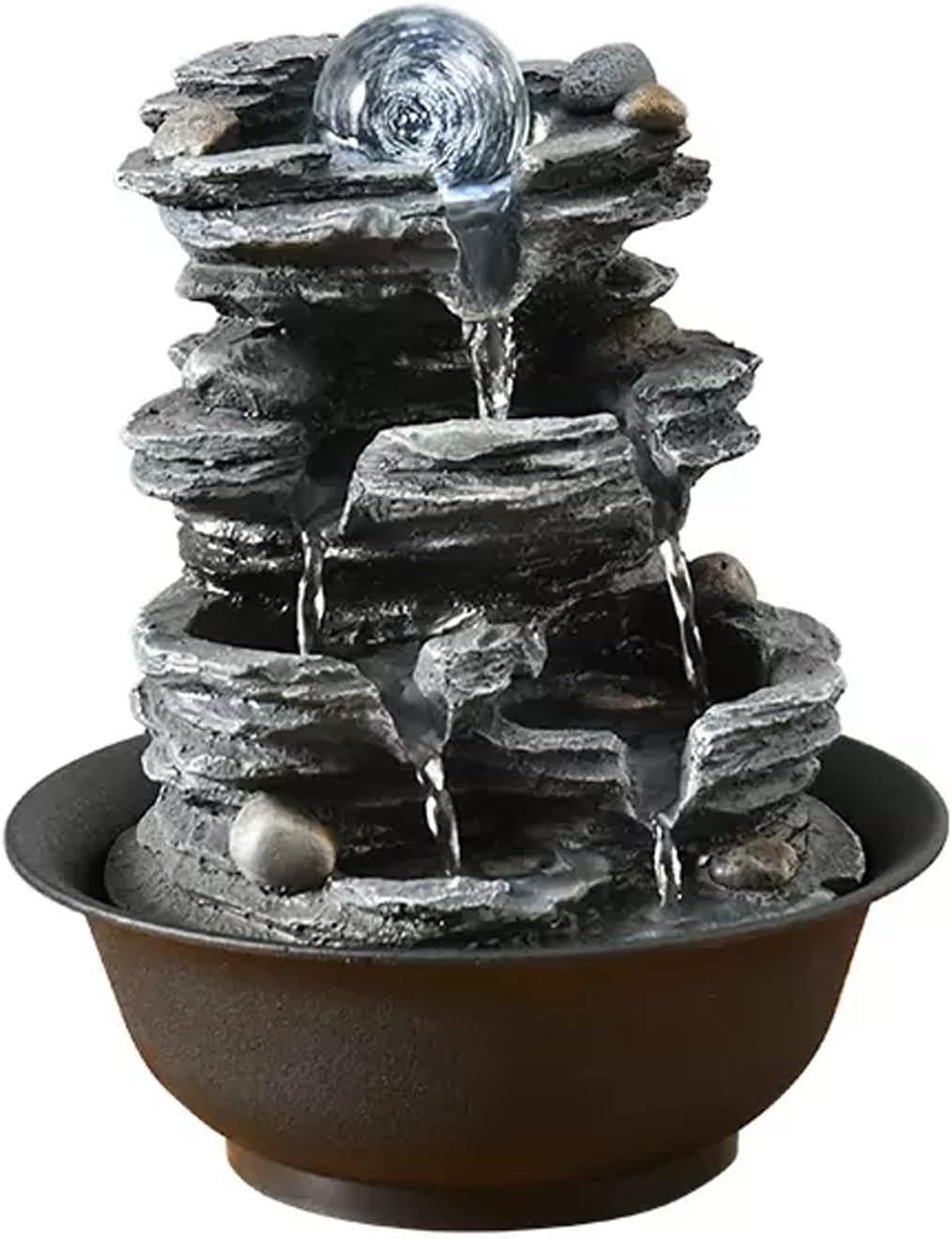 Elegant Tabletop Fountain with Rotatable Decor