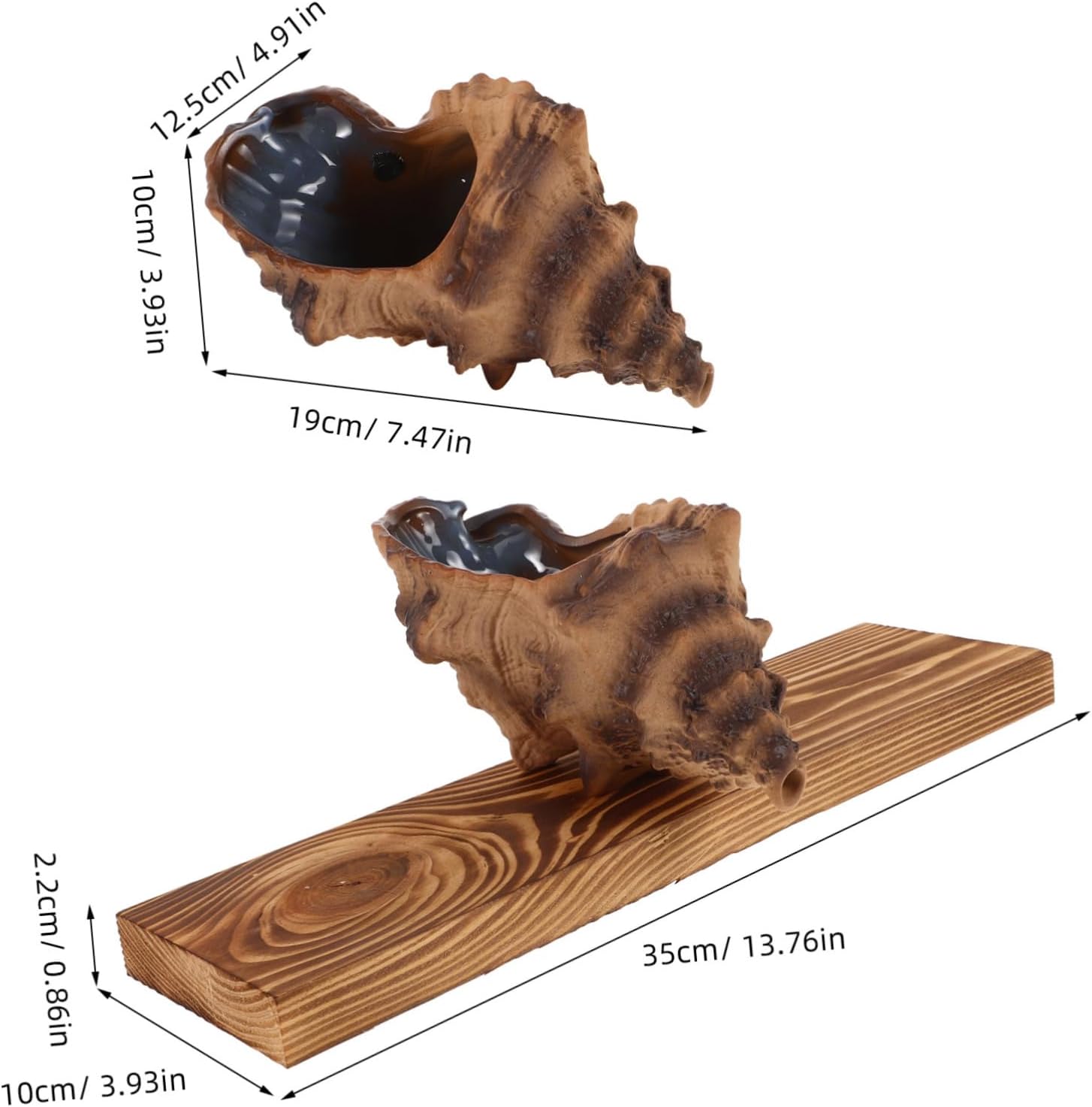 PRETYZOOM Tabletop Water Fountain with Sea Conch Pump for Home Garden Fish Tank Decor