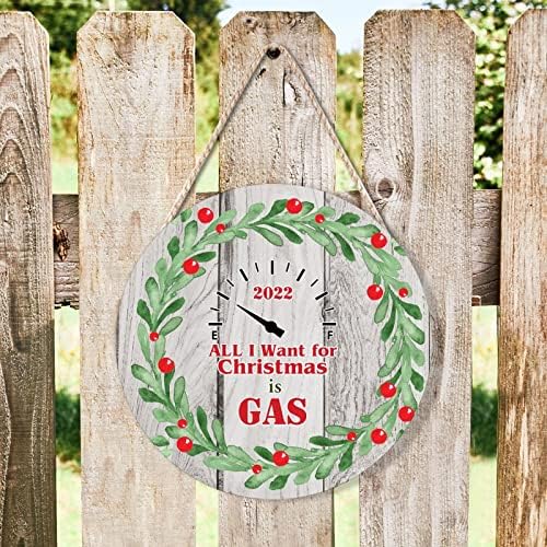Farmhouse Door Hanger Christmas Wreath Funny Wood Sign 10x10