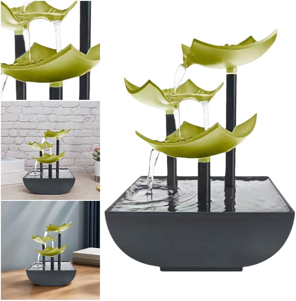 Tabletop Water Fountain with LED Light for Indoor Relaxation
