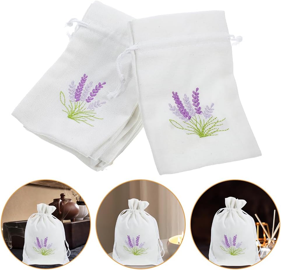 LUOZZY 20 Pcs Small Drawstring Lavender Sachet Bags for Wedding Birthday