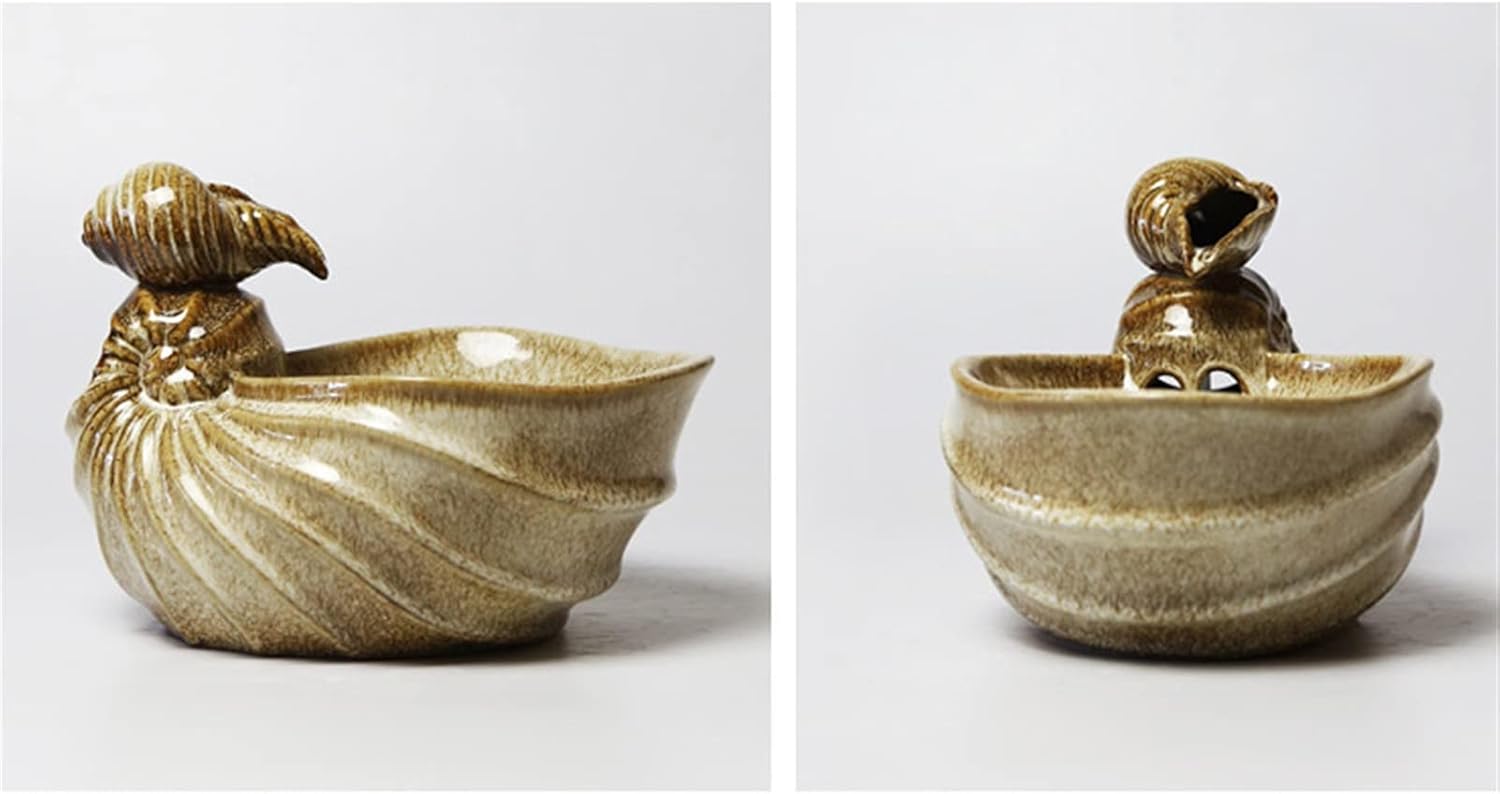 Tabletop Fountain with Conch Design for Home Office Decor