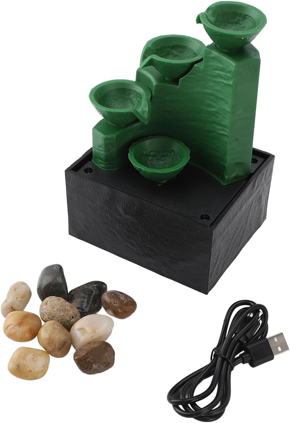 Tabletop Fountain with LED Light and USB Power