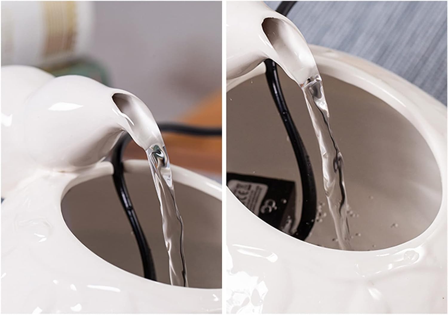 GRFIT Tabletop Fountain Mini Ceramic Indoor Waterfall Decor