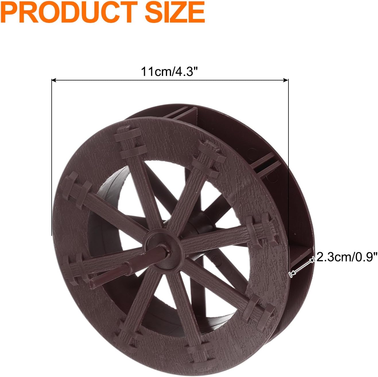 Uxcell 2 Pcs Fountain Water Wheel 43 Inch Desktop Fortune Statue Decor