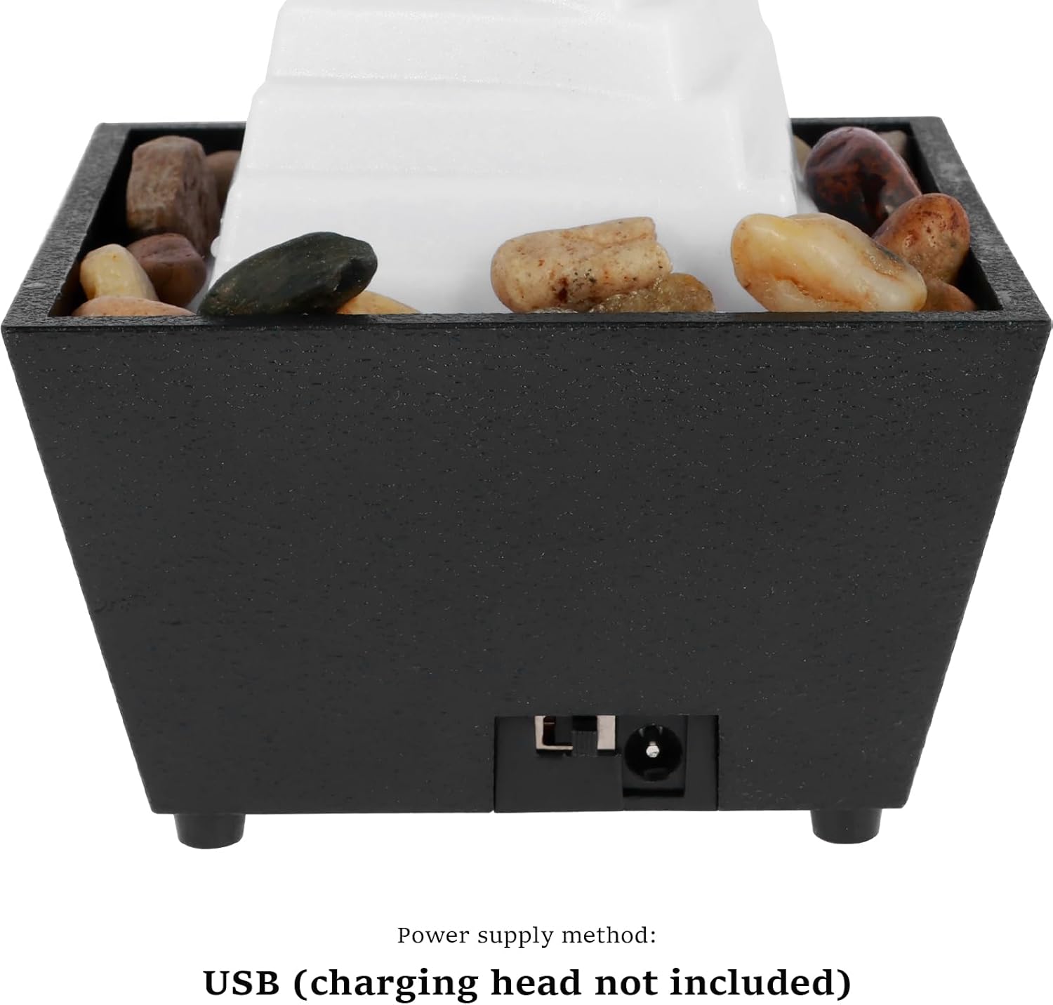 USB Tabletop Fountain with Light and Pebbles